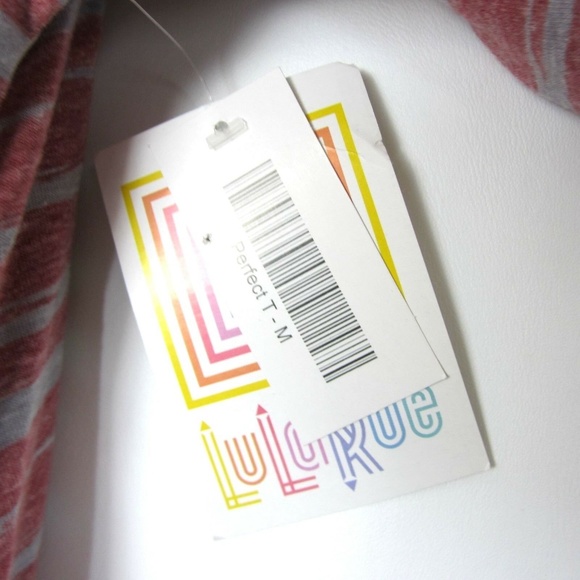 LuLaRoe M Perfect T Tee Shirt Muted Red Gray NEW M - Picture 2 of 5